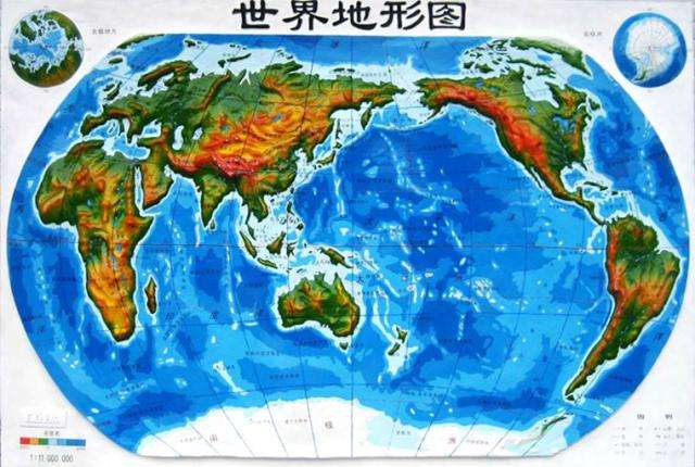世界地形图高清中文版
